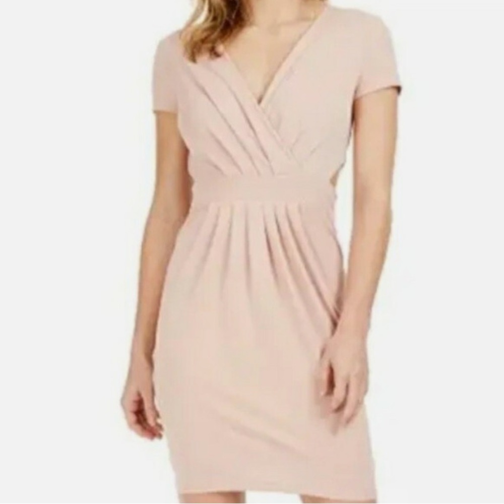 Macy’s | BAR III | Rose Pink Pleated Side-Cutout Stretchy Plunge Dress